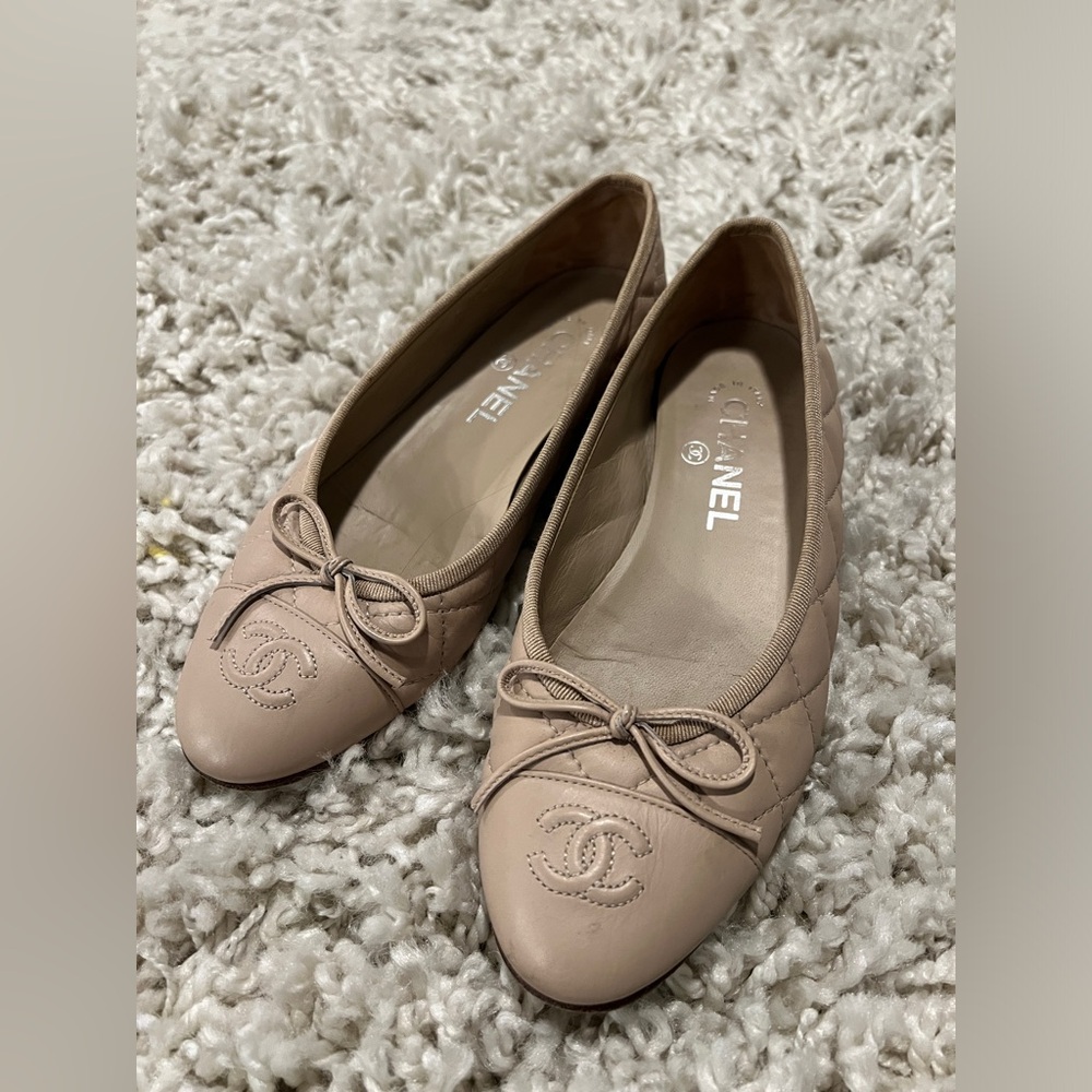 Chanel lamb skin ballet flats